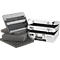 Silver briefcases, open and side by side. Foam inserts for secure storage.