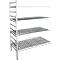 aluminium legbordstelling, aanbouwsectie, met 4 roosterborden van kunststof, H 1800 x B 1000 x D 600 mm
