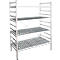 aluminium legbordstelling, basissectie, met 4 roosterborden van kunststof, H 1800 x B 1000 x D 600 mm