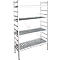aluminium legbordstelling, basissectie, met 4 roosterborden van kunststof, H 1800 x B 800 x D 400 mm