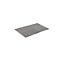 A rectangular, silver grid pattern on a white background. The surface is structured with square recesses.