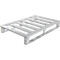 Aluminium pallets, geanodiseerd, aan 4 zijden onderrijdbaar, L 1200 x B 1000 x H 150 mm, 5 mm dik, tot 1000 kg