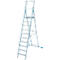 Aluminium trapladder, met groot platform, met veiligheidsbeugel en ketting, 10 treden