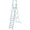 Aluminium trapladder, met groot platform, met veiligheidsbeugel en ketting, 12 treden