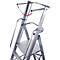 Aluminium trapladder, met groot platform, met veiligheidsbeugel en ketting, 6 treden