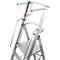 Aluminium trapladder, met groot platform, met veiligheidsbeugel en ketting, 7 treden