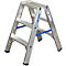 A three-step aluminum step ladder of the brand Krause, on a white background.
