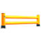 Ampere Doppel-Rammschutzplanke Rack-Mammut®, Kunststoff, L 2500 x H 600 mm, verkehrsgelb