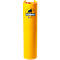 Geel, cilindrisch object met "Rack-Mammut" logo.