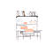Anbaumagazin für Pack- und Arbeitstisch Rocholz 1200/1600/2000, 9 Zwischenteiler, B 1600 x T 600 mm x H 400, hellgrau