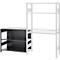 Anbauregal für ORDO Home Steckregal, 3 Fachböden, multifunktional, mobil, B 1060 x T 435 x H 825 mm, tiefschwarz matt RAL 9005