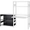 Anbauregal für ORDO Home Steckregal, 3 Fachböden, multifunktional, mobil, B 1060 x T 435 x H 825 mm, tiefschwarz matt RAL 9005