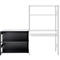 Anbauregal für ORDO Home Steckregal, 3 Fachböden, multifunktional, mobil, B 1060 x T 435 x H 825 mm, tiefschwarz matt RAL 9005