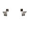 Two metal clips in detail, against a white background.