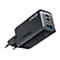 Schwarzes Anker LadegerÃ¤t mit zwei USB-AnschlÃ¼ssen. Aufschrift: ANKER, GaNPrime und iQ.