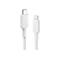 Zwei weiße Anker-Ladekabel: eines mit USB-C-Stecker, eines mit Lightning-Stecker, beide mit Textilummantelung.