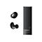 Schwarze In-Ear-Kopfhörer mit Ladecase vor weißem Hintergrund.