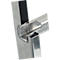 Detailansicht einer Aluminium-Leiterverbindung. Winkel, Verschraubung und Konstruktion gut erkennbar.