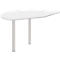 Ansatztisch links BARI, 2 Stützfuße, Form B, Bogen, B 1050 x T 1260 x H 680-820 mm, weiß