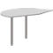 Ansatztisch rechts BARI, 2 Stützfuße, Form A, Bogen, B 1050 x T 1260 x H 680-820 mm, hellgrau