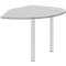 Ansatztisch rechts BARI, 2 Stützfuße, Form B, Bogen, B 1050 x T 1260 x H 680-820 mm, hellgrau