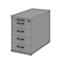 Anstellcontainer BARI, 4 Schübe & 1 Utensilienauszug, abschließbar, B 433 x T 800 x H 720 mm, mittelgrau/mittelgrau