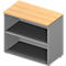 Anstellregal ARLON OFFICE, 2 offene Fächer, B 800 x T 450 x H 730 mm, Buche-Dekor/alufarben