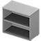 Anstellregal ARLON OFFICE, 2 offene Fächer, B 800 x T 450 x H 730 mm, lichtgrau/alufarben