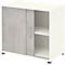 Anstellschrank TEMPIO, aus Holz, 2 Schiebetüren, 2 OH, B 800 x T 430 x H 740 mm, weiß/Beton