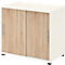 Anstellschrank TEMPIO, aus Holz, 2 Schiebetüren, 2 OH, B 800 x T 430 x H 740 mm, weiß/Sonoma Eiche