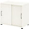 Anstellschrank TEMPIO, aus Holz, 2 Schiebetüren, 2 OH, B 800 x T 430 x H 740 mm, weiß/weiß