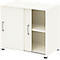 Anstellschrank TEMPIO, aus Holz, 2 Schiebetüren, 2 OH, B 800 x T 430 x H 740 mm, weiß/weiß