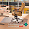 Office chair on a transparent mat in front of a window. The mat reads 'anti-microbial advantagemat'.