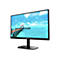 Schwarzer AOC-Monitor auf einem Standfuß mit einem Bild eines Stegs im Meer auf dem Display.