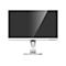 Schwarzer AOC-Monitor mit silbernem Standfuß vor weißem Hintergrund.
