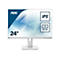 Weißer AOC 24-Zoll-Monitor mit IPS-Panel und FHD-Auflösung auf einem minimalistischen Standfuß vor weißem Hintergrund.