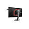 Rückansicht eines schwarzen AGON Gaming-Monitors mit roter LED-Beleuchtung und ausklappbarem Kopfhörerhalter.