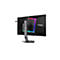 Rückansicht eines Agon Gaming-Monitors mit RGB-Beleuchtung und schwarzem Standfuß vor weißem Hintergrund.