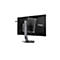 Rückansicht eines schwarzen AGON Gaming-Monitors auf einem silbernen Ständer vor weißem Hintergrund.