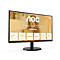 Ein schwarzer AOC Home Office Monitor mit weißem Schriftzug und Symbolen. 27 Zoll und 68,6 cm stehen links.