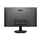 Rückansicht eines schwarzen AOC-Monitors auf einem Standfuß vor weißem Hintergrund.