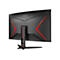 Rückansicht eines schwarzen AOC-Monitors mit roten Akzenten. Das AOC-Logo ist deutlich sichtbar.