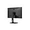 Rückansicht eines schwarzen AOC Computermonitors mit Standfuß auf weißem Hintergrund.