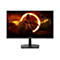 Schwarzer AOC-Gaming-Monitor vor weißem Hintergrund zeigt einen Krieger mit Schild und Axt vor einem brennenden Portal.