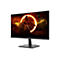 Schwarzer AOC Gaming-Monitor mit schmalem Rahmen, zeigt einen Wikinger-Krieger und einen Drachen auf dem Display.