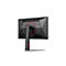 Rückansicht eines schwarzen Gaming-Monitors mit roter Umrandung und AOC Gaming Logo. Der Monitor steht auf einem schwarzen und roten Ständer.