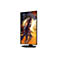 Ein hochkant aufgestellter AOC Gaming-Monitor zeigt einen actiongeladenen Fantasy-Charakter vor hellem Hintergrund.