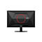 Schwarzer Gaming Monitor, Rückseite. Roter Ring, AOC Logo, Anschlüsse unten.
