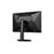 Rückansicht eines schwarzen AOC Gaming Monitors mit geometrischem Design auf einem Standfuß vor weißem Hintergrund.