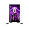 Hochkant aufgestellter Gaming-Monitor von AGON mit leuchtendem violettem Fantasy-Charakter auf dem Bildschirm.